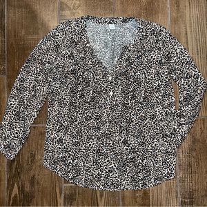 Old Navy Leopard Print 3/4 Sleeve Top sz XS